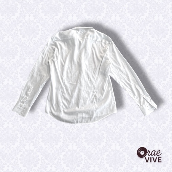 H&M Men’s White Paisley Textured Long Sleeve Dress Shirt – Size XL - Picture 2 of 4